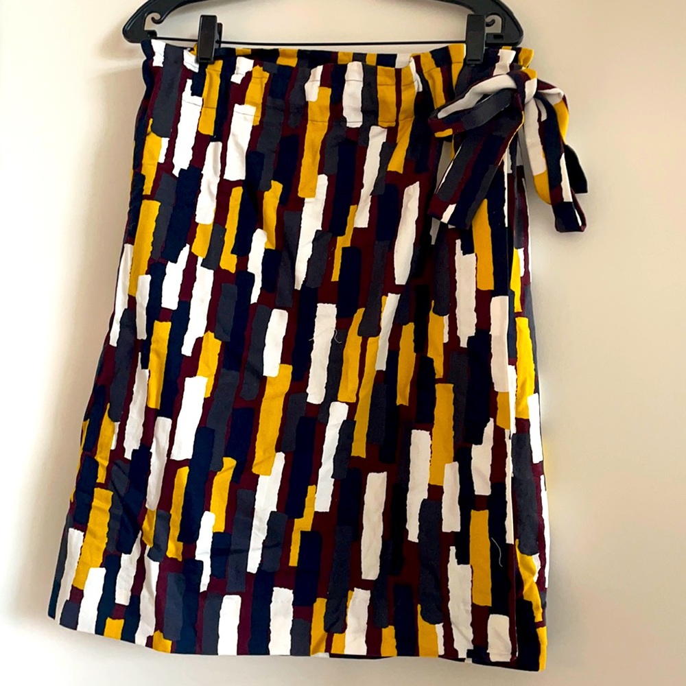 COS Abstract Leaf Print Wrap A-Line Skirt